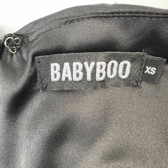 Babyboo Juliene Maxi Dress Satin Corset One Shoulder Evening Cocktail Black XS - Picture 7 of 15